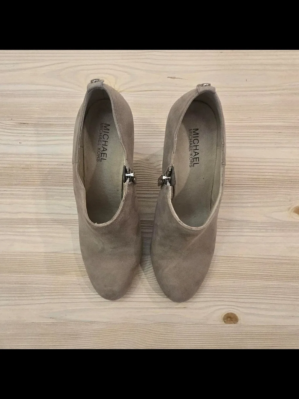 Michael Kors Light Taupe Suede Ankle Booties